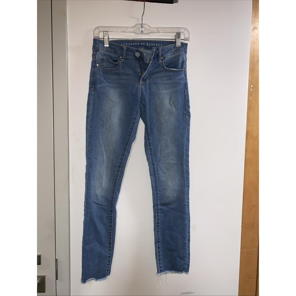 Articles of Society Women's Blue High Rise Crop Skinny Jeans Size 24 Dark Wash